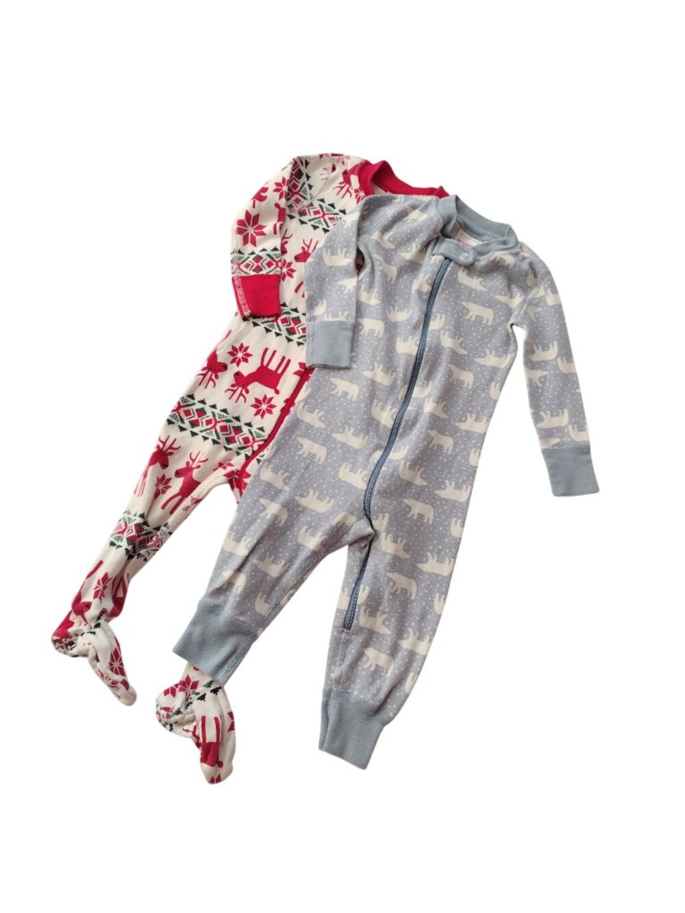 Lot of 2 Hanna Andersson Boys Pajamas 12-18M Holiday Christmas Polar Bear Pjs